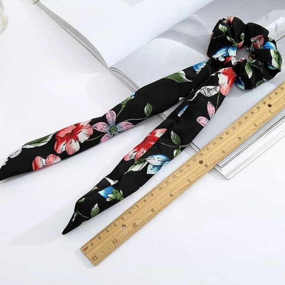 {RIVER} floral elastic ribbon hair tie scrunchie - Picture 4 of 7